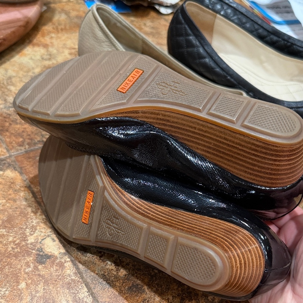 Cole Haan Women's Black and Tan Peep Toe Shoes lo - Picture 13 of 13
